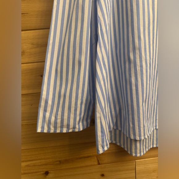 Pomander Place Tuckernuck XL Vertical Stripe Bedford Blouse Puff Sleeve Nautical - Picture 4 of 12